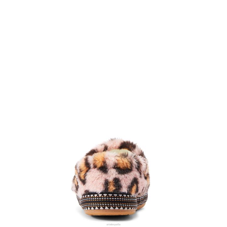 zapatilla para acurrucarse Ariat mujer estampado de leopardo rosa difuso calzado 044J2493