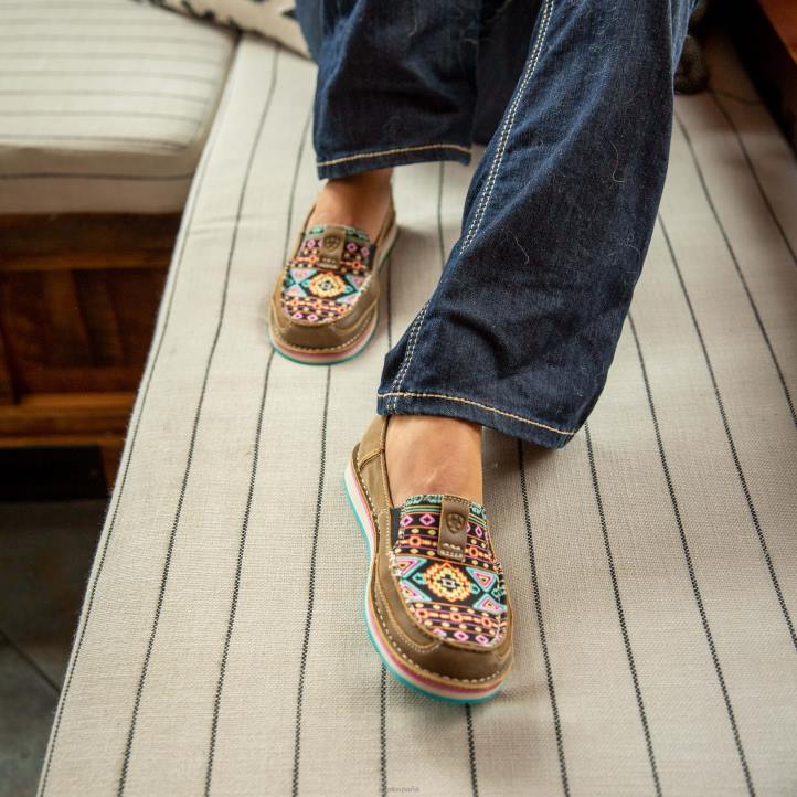 crucero 2 Ariat mujer bombardero marrón/luces de neón calzado 044J2436