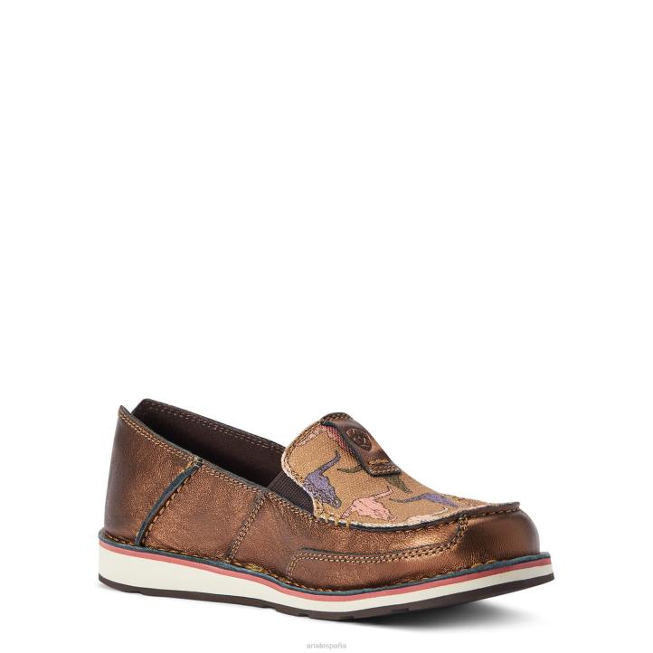 crucero 3 Ariat mujer cabeza de timón bronce metalizado/rosa calzado 044J2458