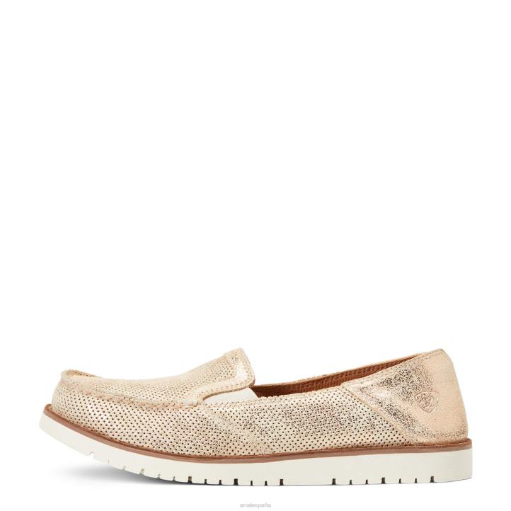 crucero fácil flexionar 360 grados Ariat mujer oro rosa metalizado calzado 044J2459