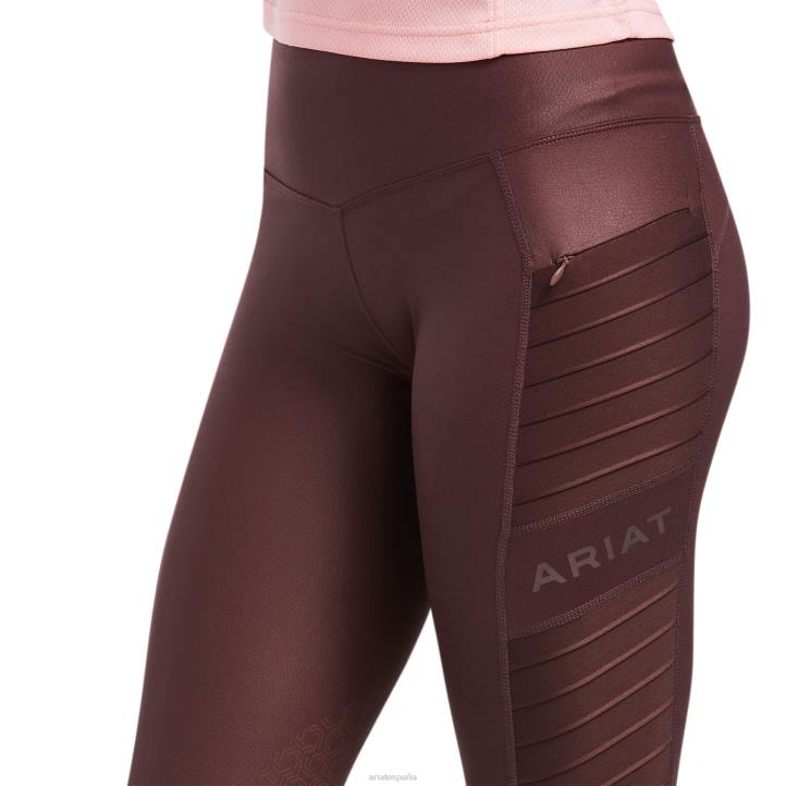 rodilleras eos moto ajustadas Ariat mujer relieve de piel de caoba profunda fondos 044J2680