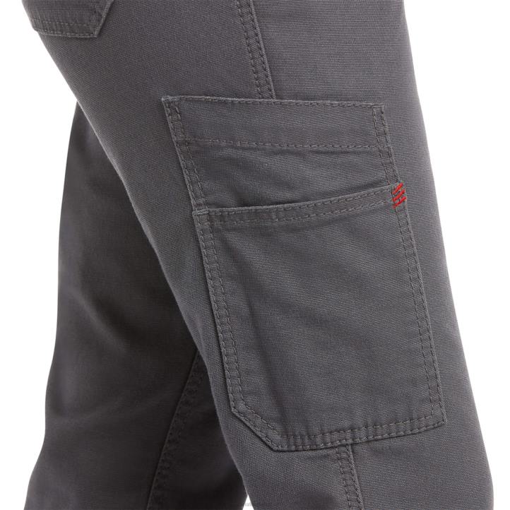 Pantalón de pernera recta apilable de lona duralight elástica fr Ariat mujer gris hierro fondos 044J2726