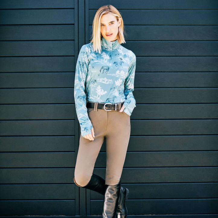 nalgas con parche de rodilla con agarre tri factor Ariat mujer corteza de baniano fondos 044J2737