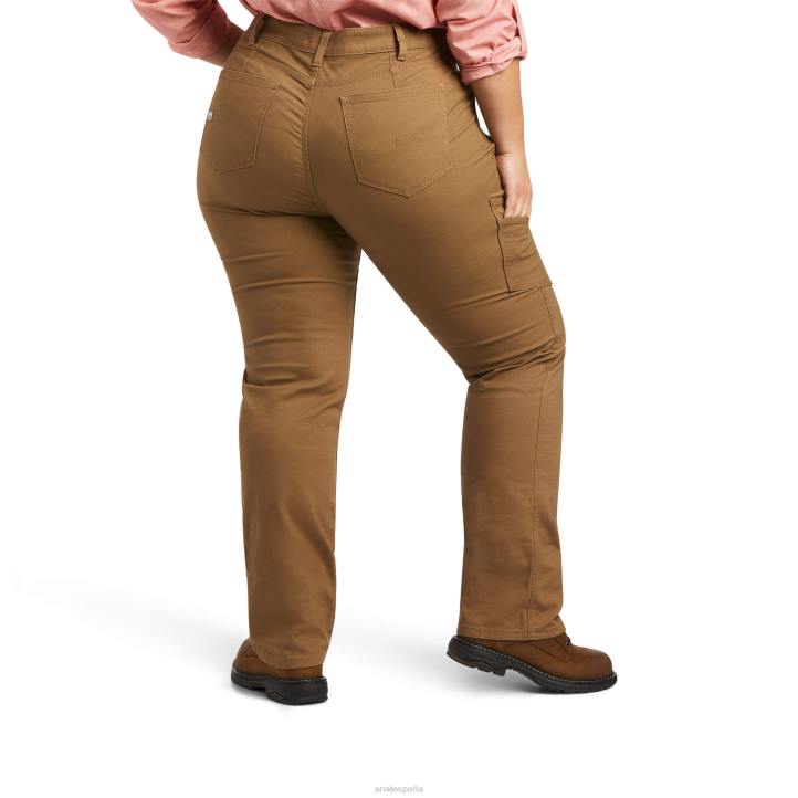 pantalón de pernera recta resistente con refuerzo durastretch Ariat mujer campo caqui fondos 044J2684
