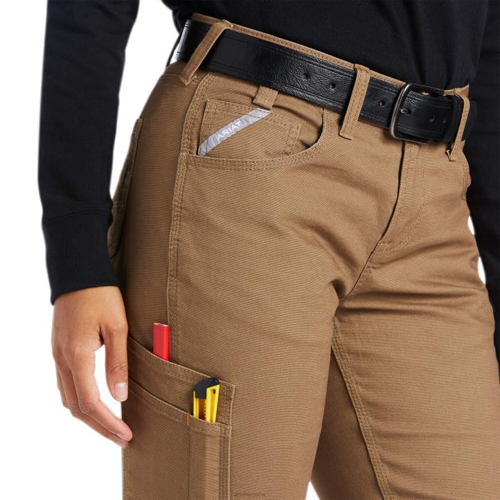 pantalón de pernera recta resistente con refuerzo durastretch Ariat mujer campo caqui fondos 044J2684