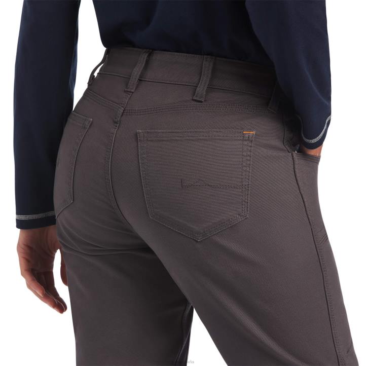 pantalón resistente con doble frente reforzado durastretch Ariat mujer barra de refuerzo gris fondos 044J2670