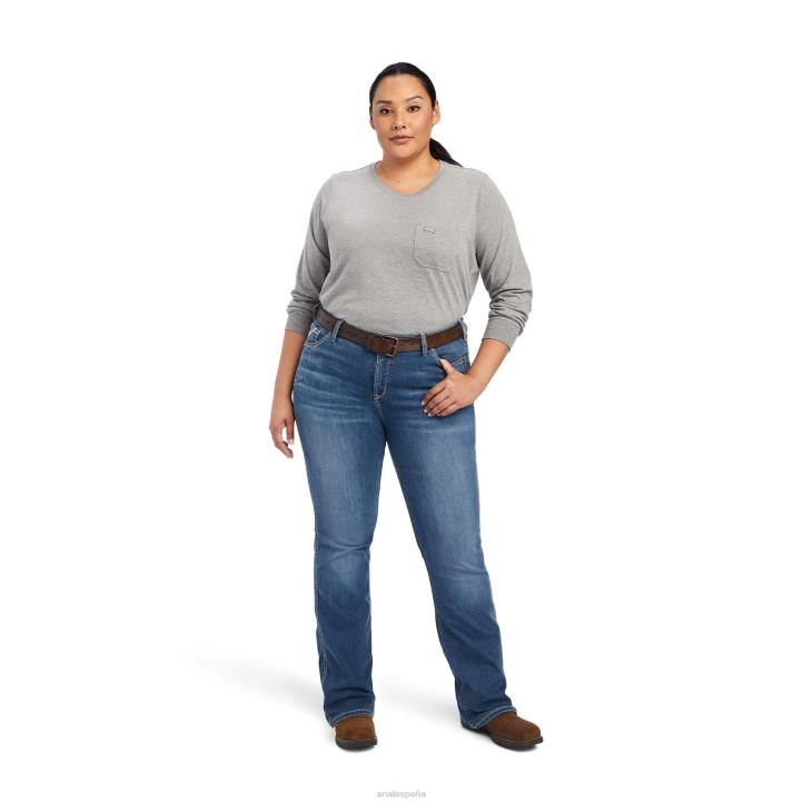Vaqueros con corte de bota y remachadora de barras de refuerzo Ariat mujer malibu fondos 044J2532