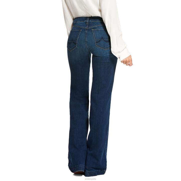 pantalones vaqueros de pierna ancha kelsea elásticos de talle medio Ariat mujer joana fondos 044J2563