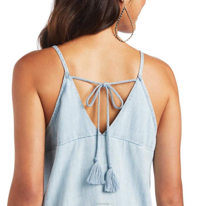 vestido aloha occidental Ariat mujer mezclilla ligera fondos 044J3299