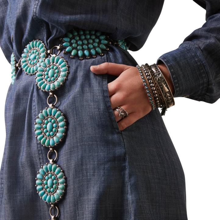 vestido clasico Ariat mujer azul denim fondos 044J3304