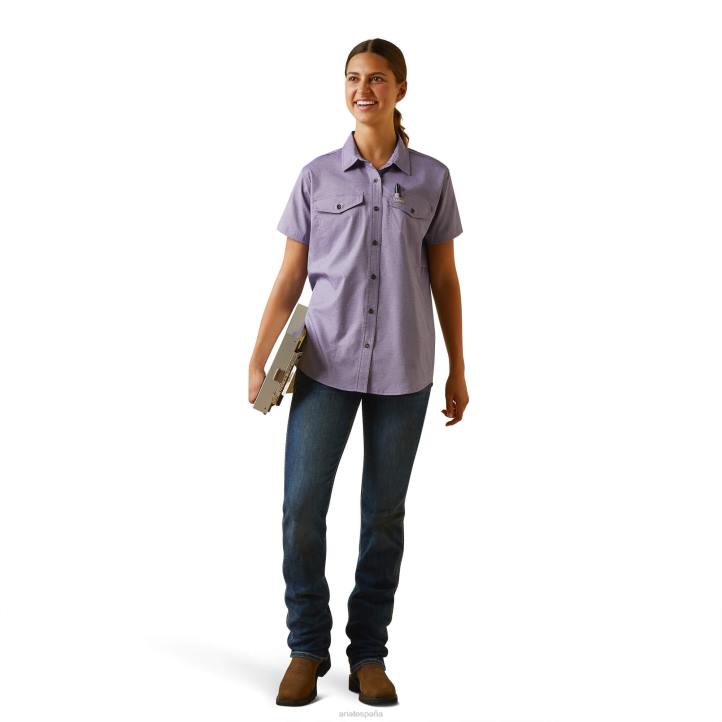 barra de refuerzo hecha resistente camisa de trabajo venttek durastretch Ariat mujer Brezo azul de Córcega tapas 044J3013