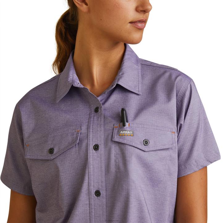 barra de refuerzo hecha resistente camisa de trabajo venttek durastretch Ariat mujer Brezo azul de Córcega tapas 044J3013