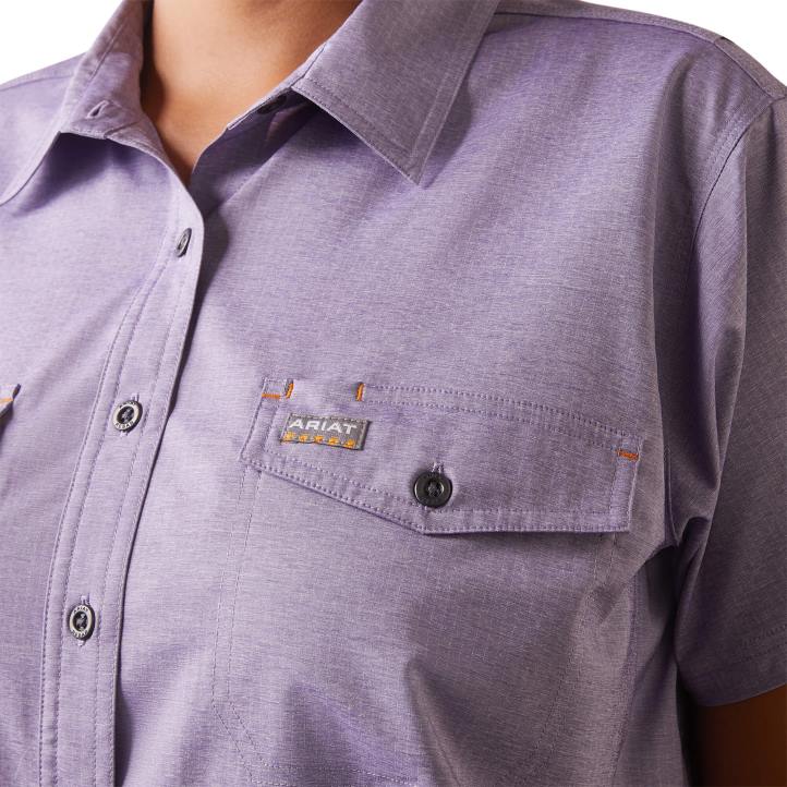 barra de refuerzo hecha resistente camisa de trabajo venttek durastretch Ariat mujer Brezo azul de Córcega tapas 044J3013