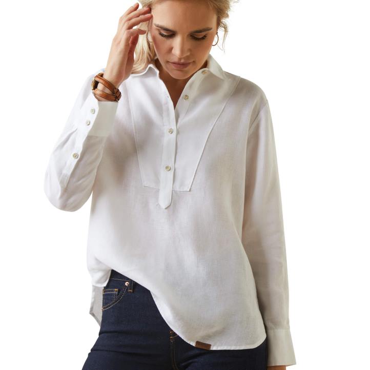 blusa cazadora Ariat mujer blanco tapas 044J2761