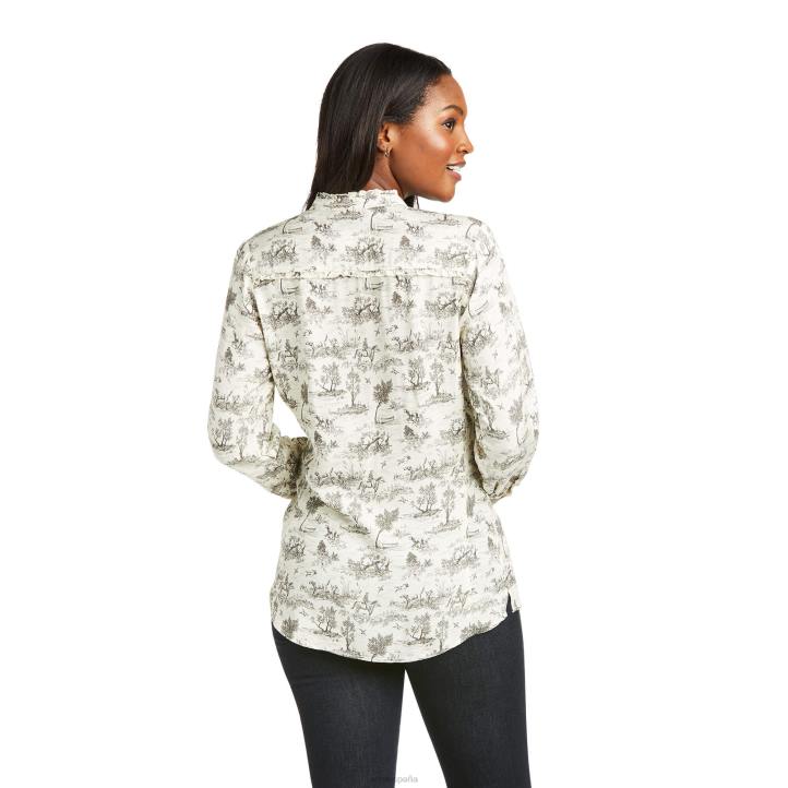blusa clara Ariat mujer toile de vainilla tapas 044J3057