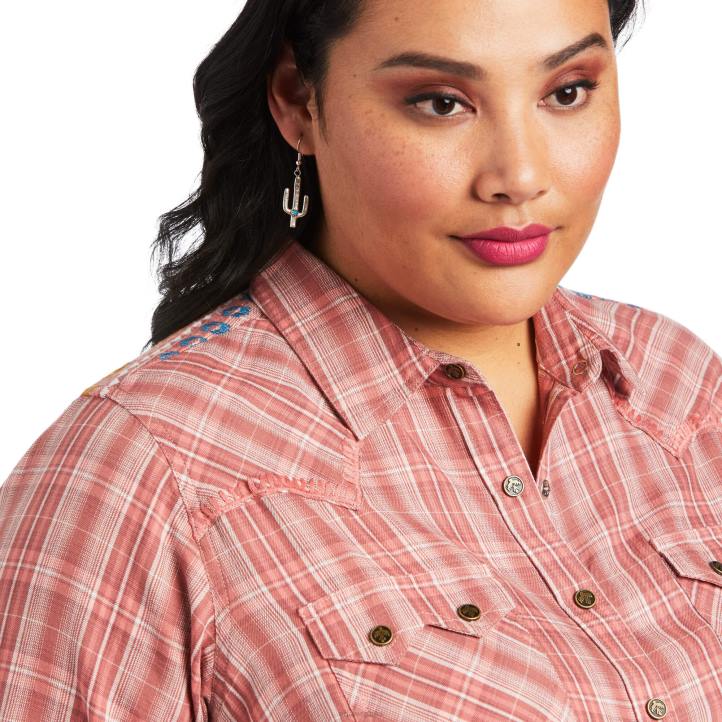 camisa antigua real de Thunderbird Ariat mujer cuadros antiguos de rubia tapas 044J3209