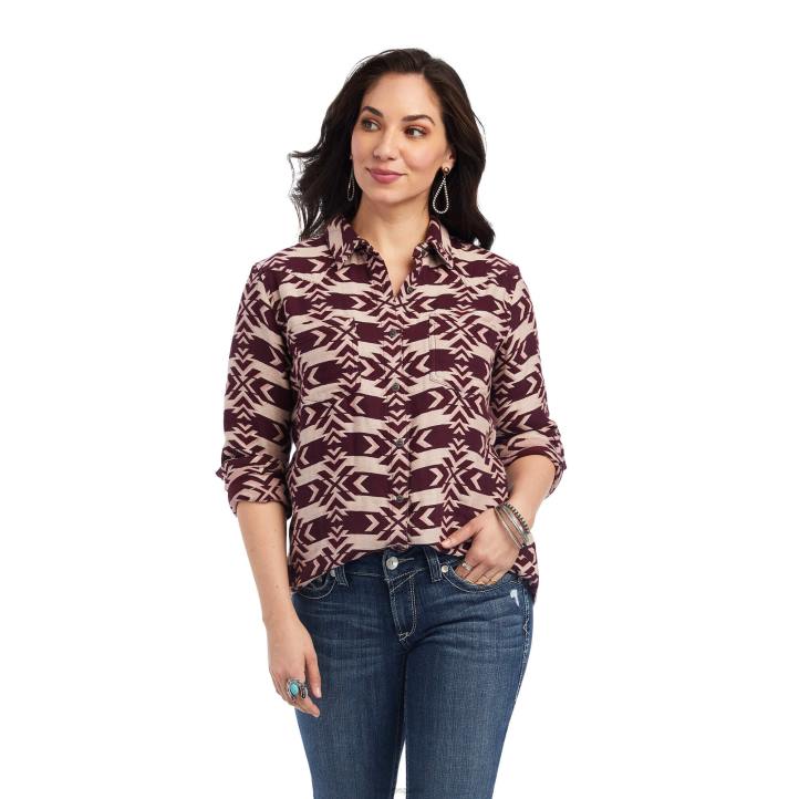 camisa billie jean real Ariat mujer jacquard estrella del norte tapas 044J3062