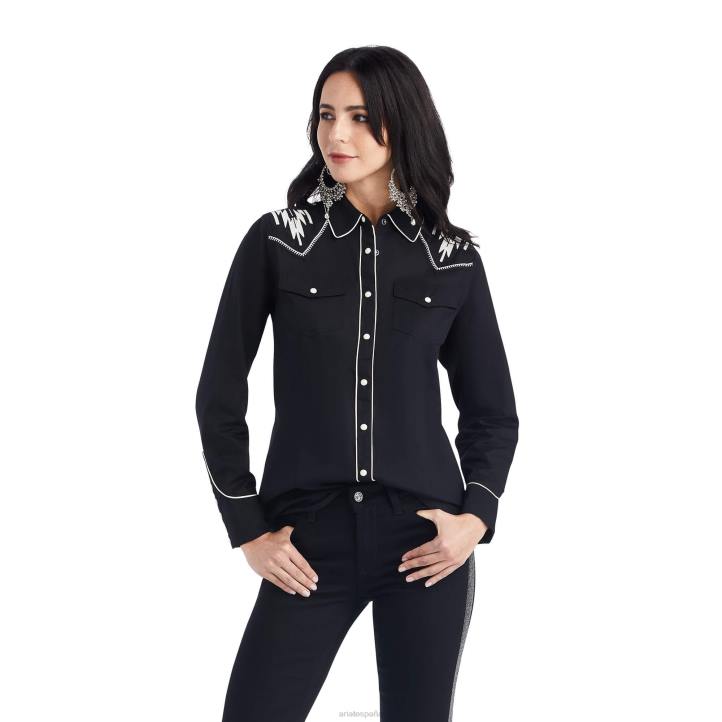 camisa chimayo retro Ariat mujer negro tapas 044J2807