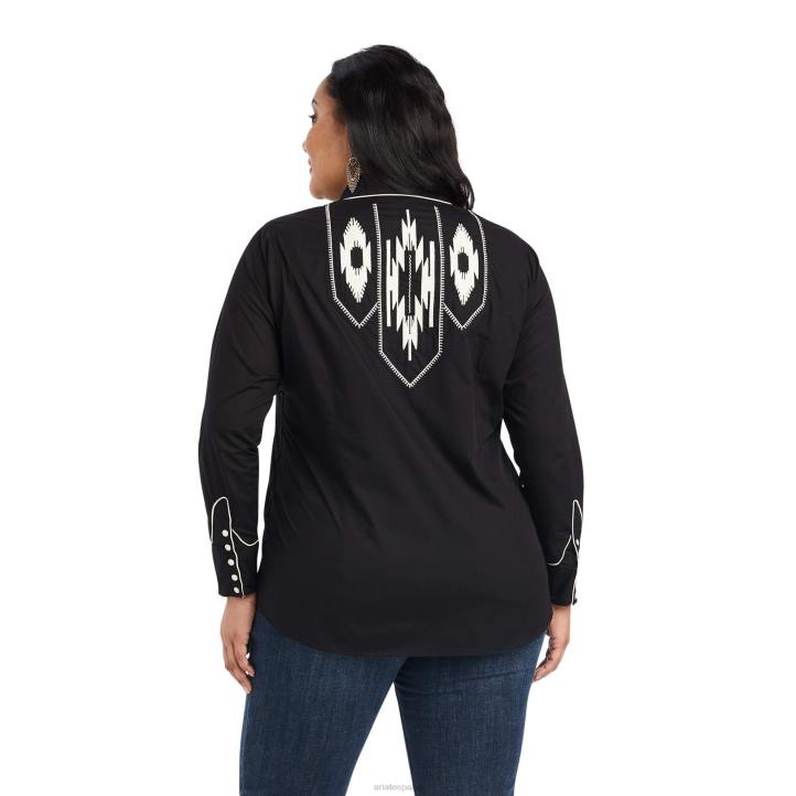 camisa chimayo retro Ariat mujer negro tapas 044J2807