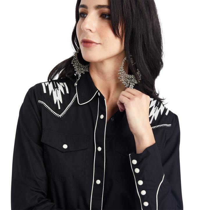 camisa chimayo retro Ariat mujer negro tapas 044J2807