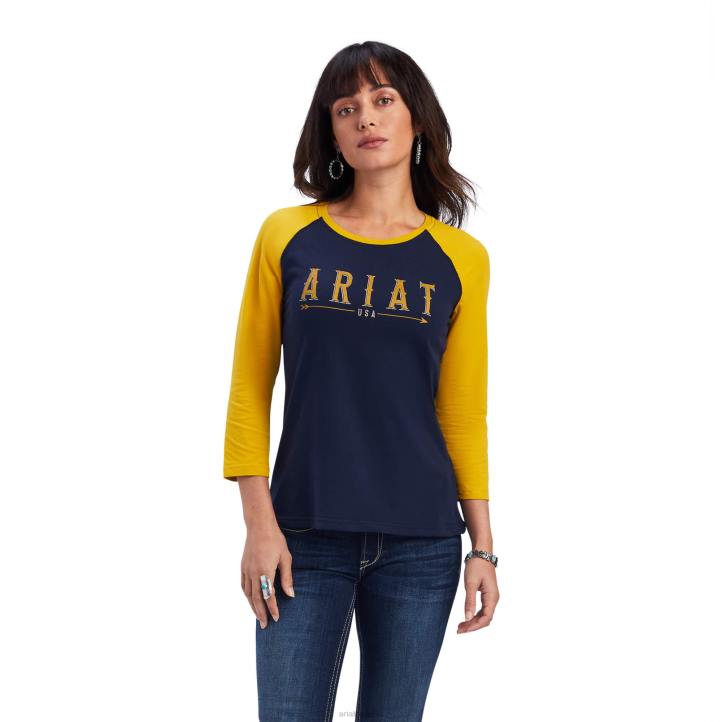 camisa de corte clásico con flecha real Ariat mujer eclipse naval tapas 044J3219