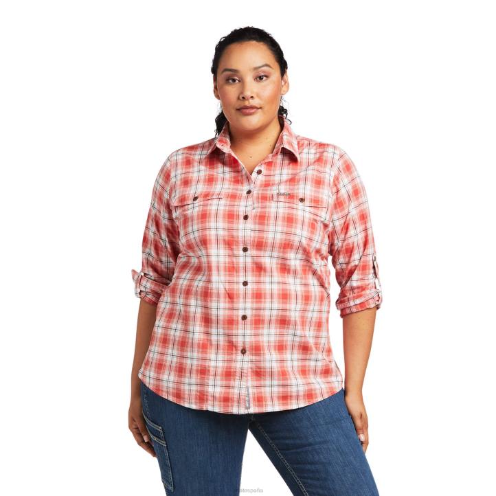 camisa de trabajo durastretch resistente hecha con barras de refuerzo Ariat mujer arándano tapas 044J2999