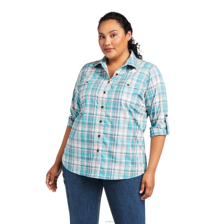camisa de trabajo durastretch resistente hecha con barras de refuerzo Ariat mujer hidro tapas 044J2929