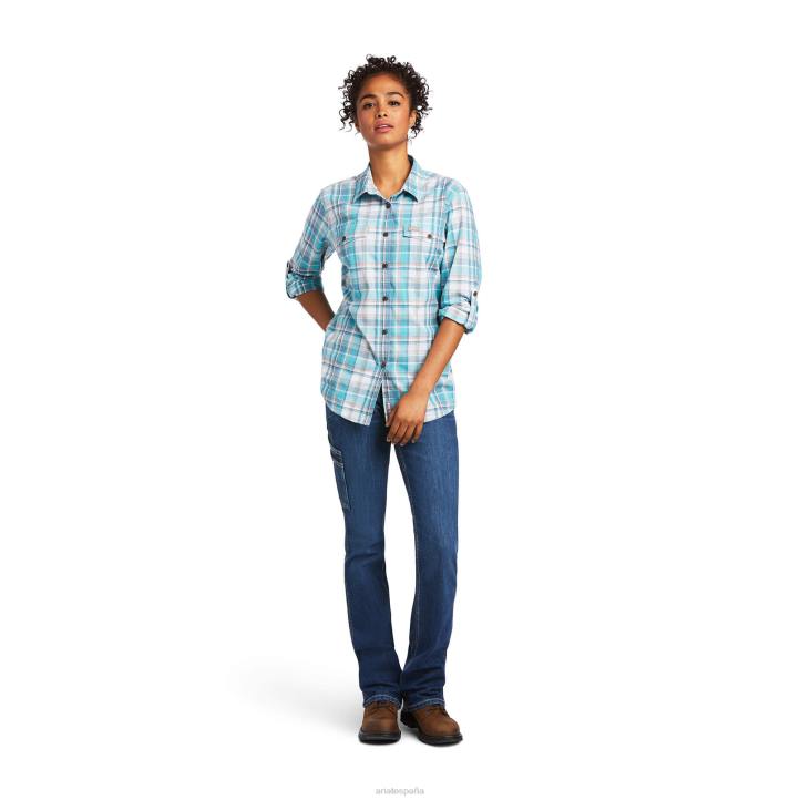 camisa de trabajo durastretch resistente hecha con barras de refuerzo Ariat mujer hidro tapas 044J2929