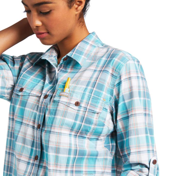 camisa de trabajo durastretch resistente hecha con barras de refuerzo Ariat mujer hidro tapas 044J2929