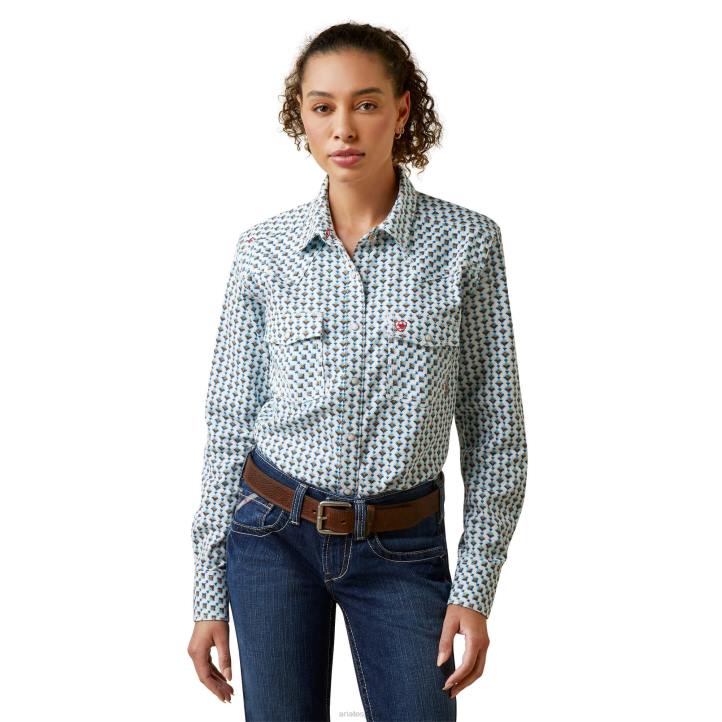 camisa de trabajo fr middleton snap Ariat mujer estampado de botones de soltero tapas 044J3104