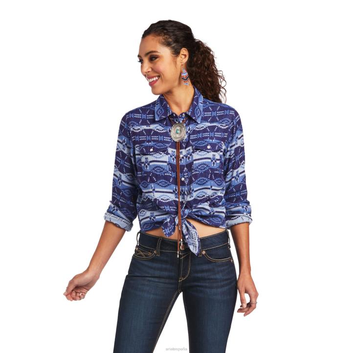 camisa de verdad Ariat mujer oceánico tapas 044J3194