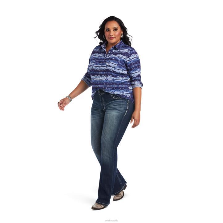 camisa de verdad Ariat mujer oceánico tapas 044J3194