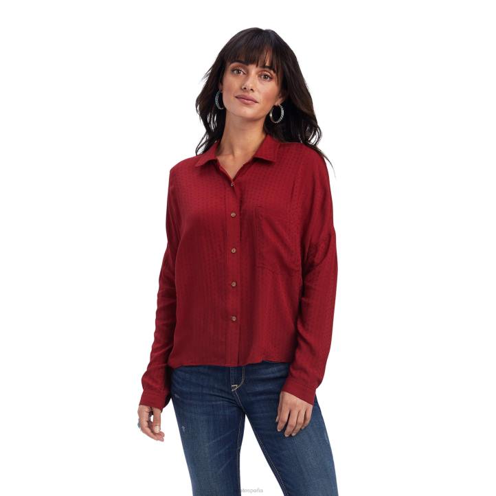 camisa del valle del fuego Ariat mujer tomate secado al sol tapas 044J3268