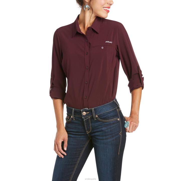 camisa elástica venttek Ariat mujer malbec tapas 044J2772