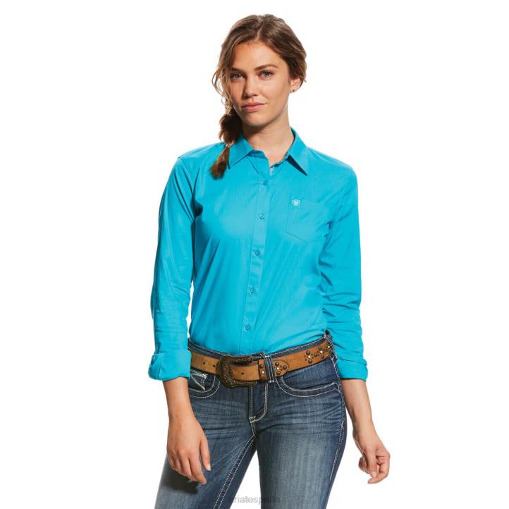 camisa kirby elástica Ariat mujer azulejo tapas 044J2865