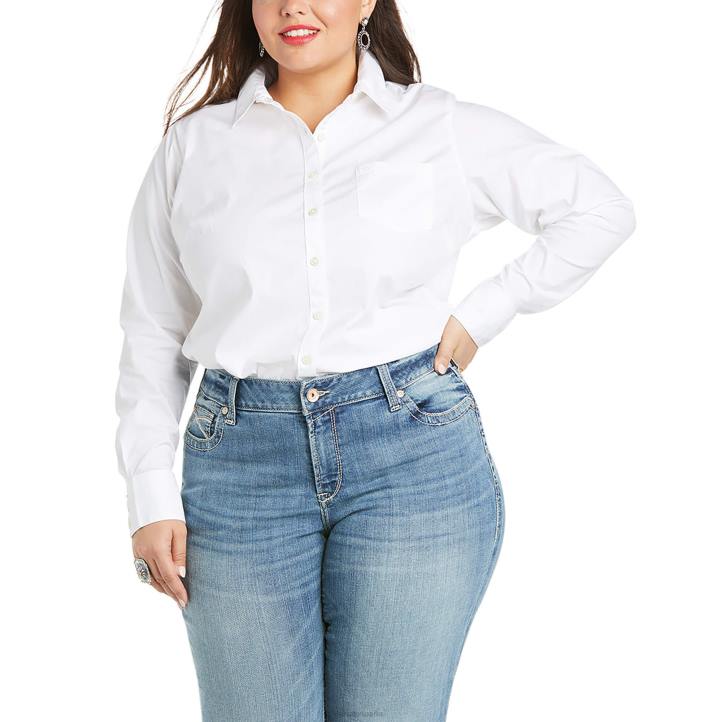 camisa kirby elástica Ariat mujer blanco tapas 044J2873
