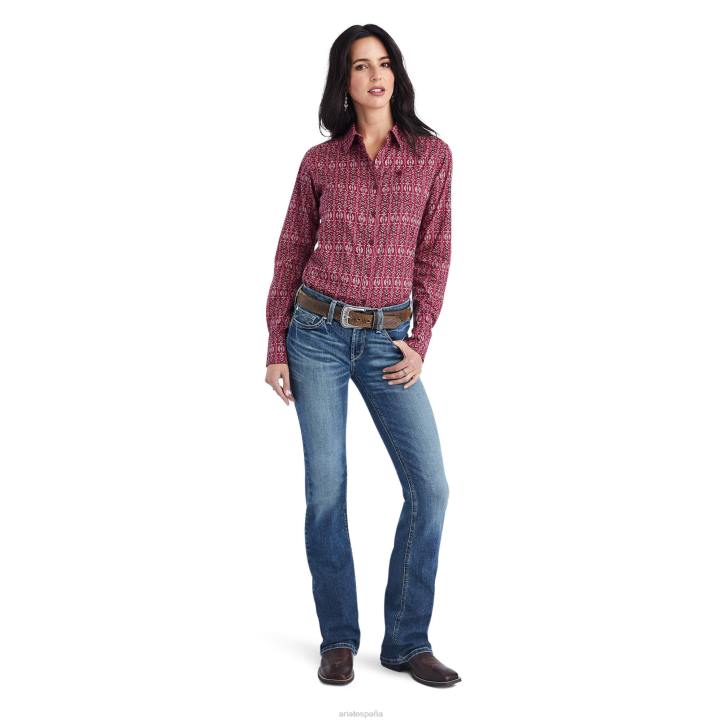 camisa kirby elástica resistente a las arrugas Ariat mujer alma multi tapas 044J2874