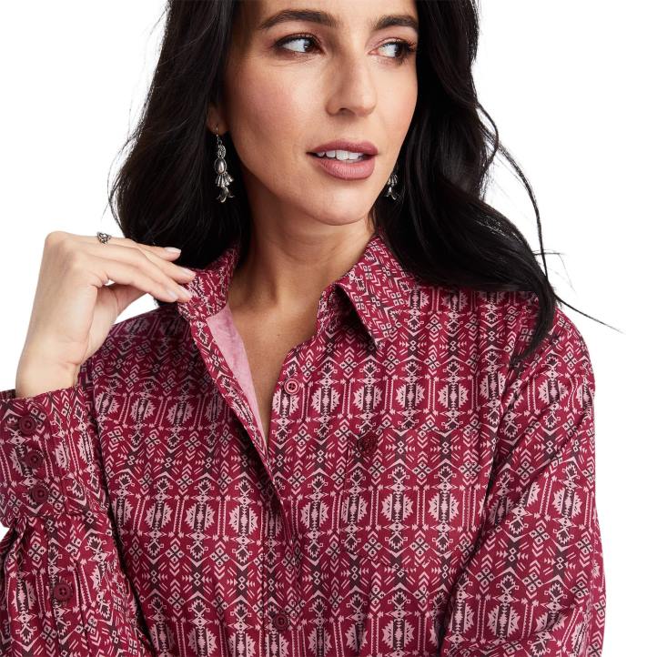 camisa kirby elástica resistente a las arrugas Ariat mujer alma multi tapas 044J2874