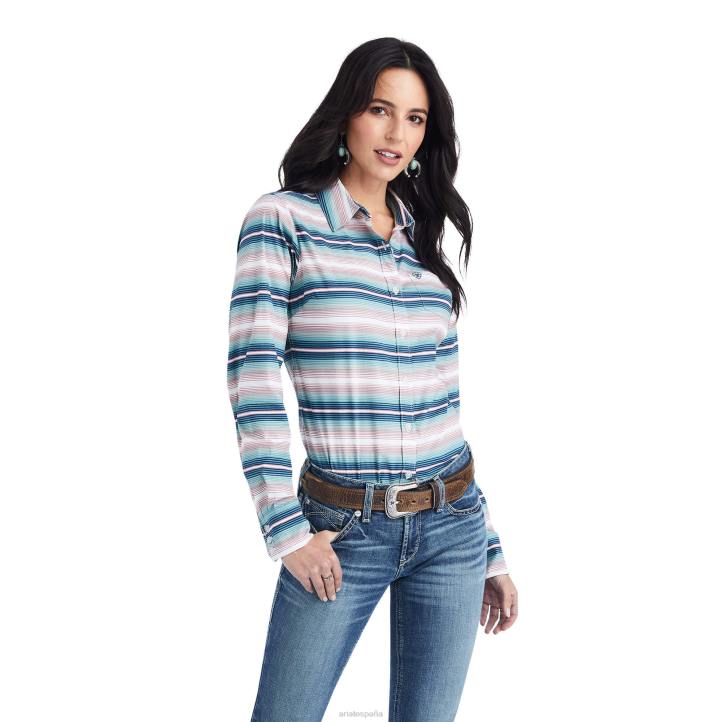 camisa kirby elástica resistente a las arrugas Ariat mujer río abajo tapas 044J2863
