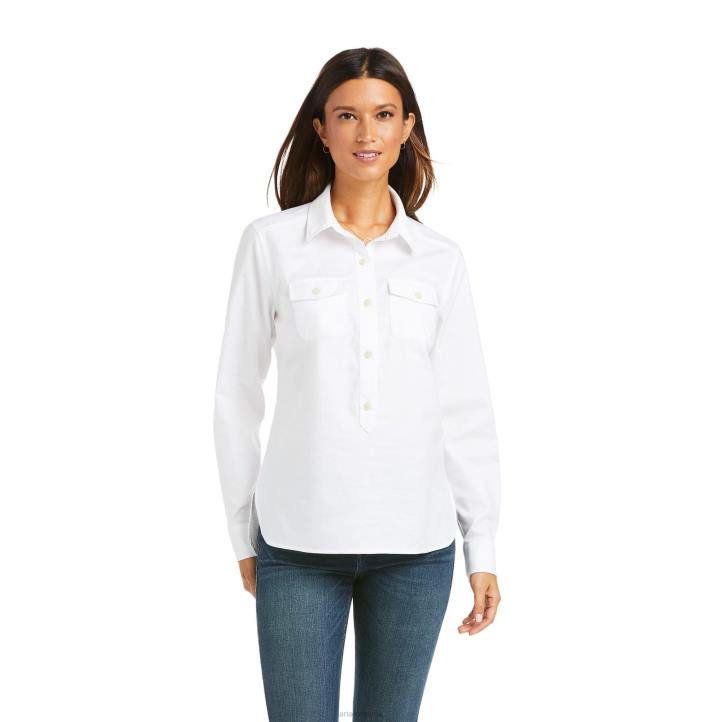 camisa popover loyola Ariat mujer blanco tapas 044J3267