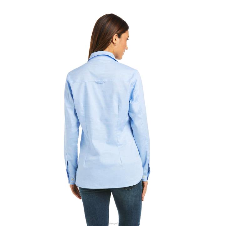 camisa popover loyola Ariat mujer cambray azul tapas 044J3273