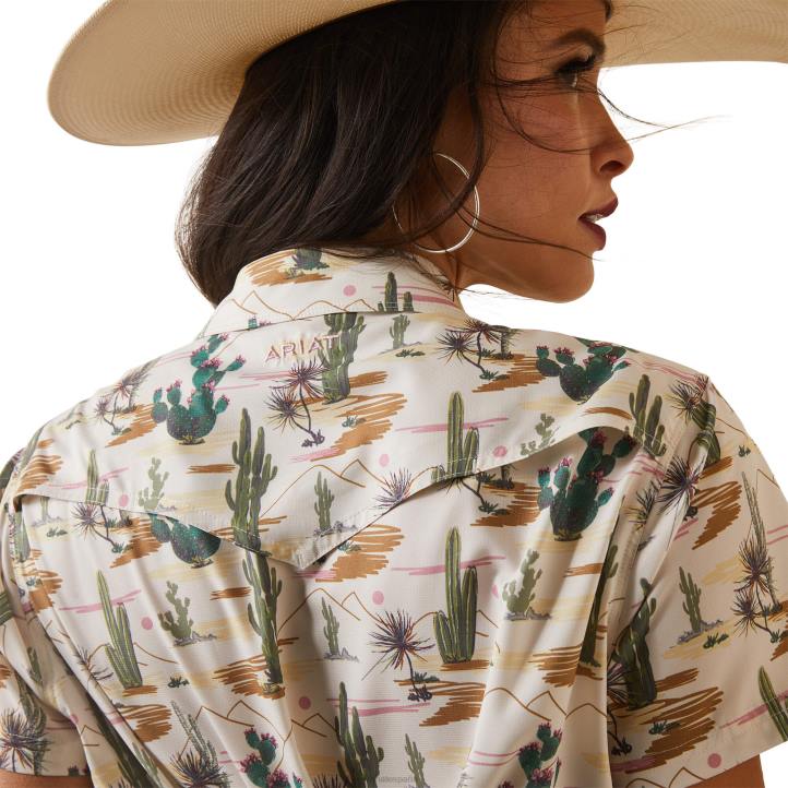 camisa ventek occidental Ariat mujer impresión de escena del desierto tapas 044J2764