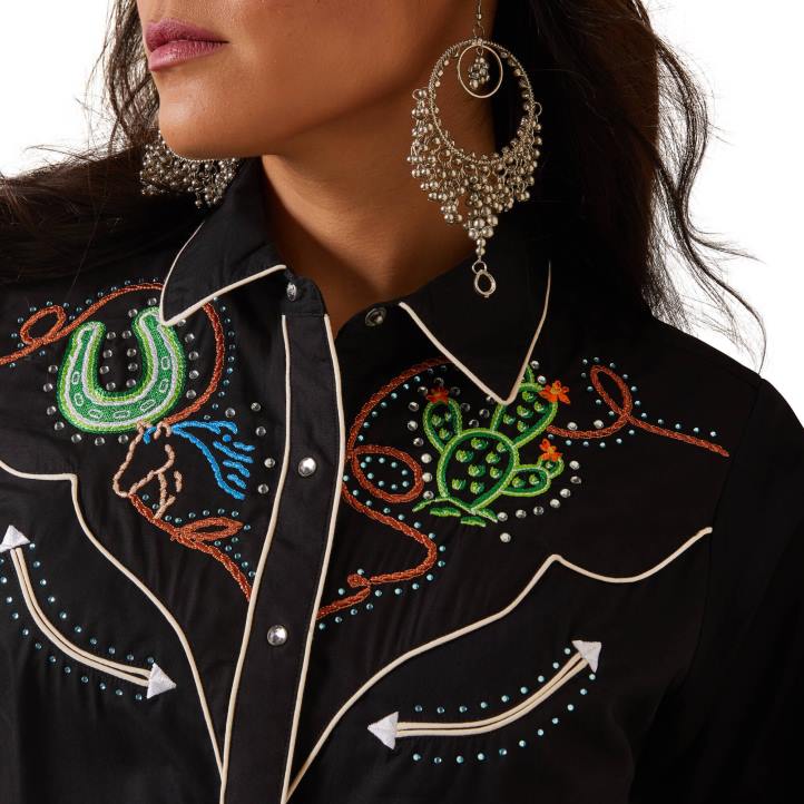camisa wynette Ariat mujer negro tapas 044J2770