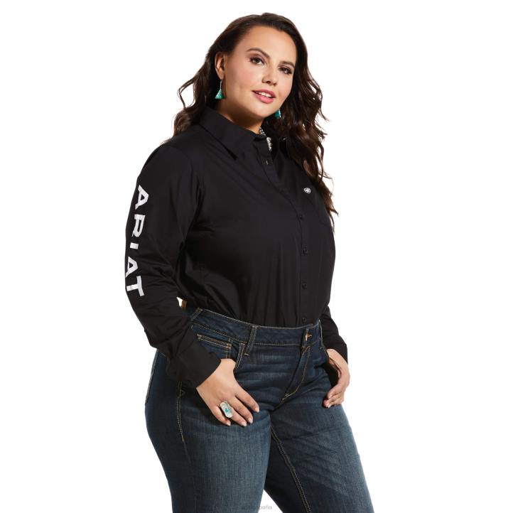 camiseta elástica del equipo Kirby Ariat mujer negro tapas 044J2777