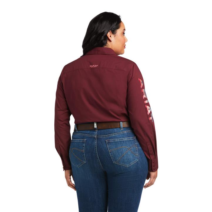 camiseta elástica del equipo Kirby Ariat mujer zinfandel tapas 044J2841