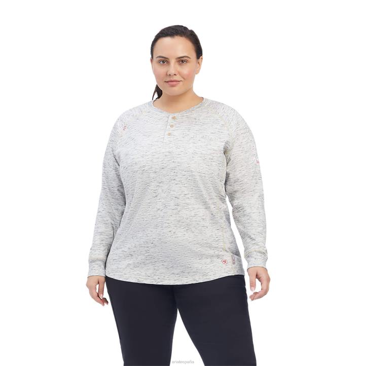 henley de aire Ariat mujer tinte espacial gris jaspeado tapas 044J3032