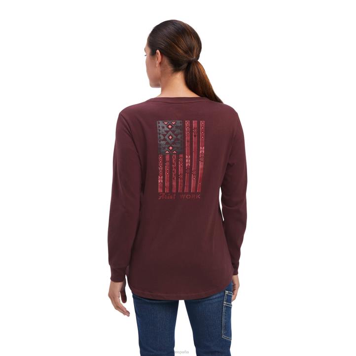 Camiseta gráfica Rebar Cotton Strong Southwest Ariat mujer chocolate decadente tapas 044J3185