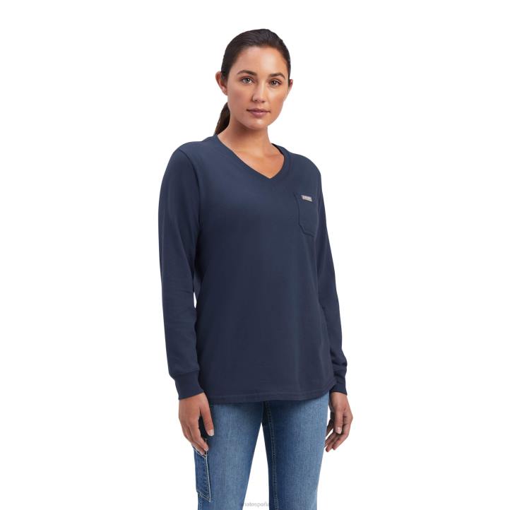 Camiseta gráfica Rebar Cotton Strong Southwest Ariat mujer verdadera marina tapas 044J3243