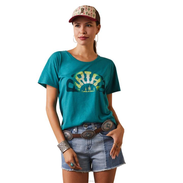 camiseta arcoiris Ariat mujer brezo verde azulado tapas 044J2898