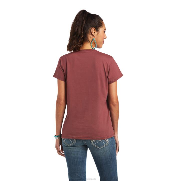 camiseta bronc real Ariat mujer rosa marrón tapas 044J3086
